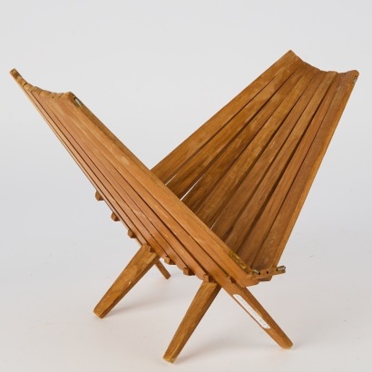 A midcentury Wooden folding Fruit Bowl