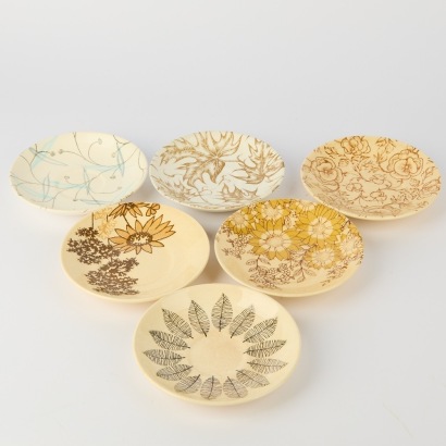 A collection of six Vintage New Zealand Potteries plates