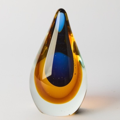 A Murano Teardrop Sommerso Paperweight