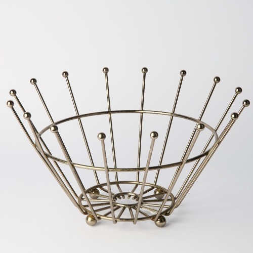 An Atomic Style Metal Fruit Bowl