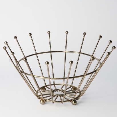 An Atomic Style Metal Fruit Bowl