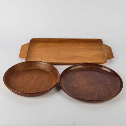 A collection of three Norway and German made Mid-century Wooden Serving Trays/plates
