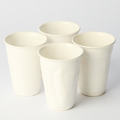 A set of four Rod Brandt Crushed Cup Tumblers