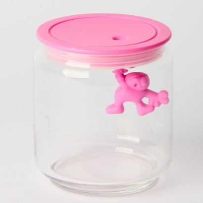 An Alessi Gianni Kitchen Storage Jar Pink Lid