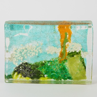 A Linda R. Fraser NZ Clouds Art Glass Sculpture