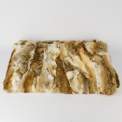 A Large Rabbit Fur Throw in Beige