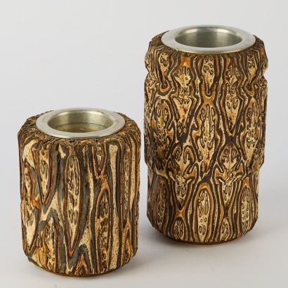 A Pair of Ponga Candle Holders