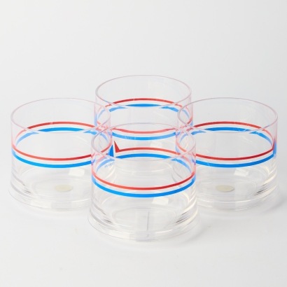A Set of Four Vintage Guzzini Pagoda Acrylic Tumblers