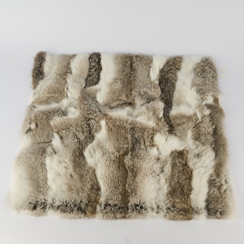 A Rabbit Fur Cushion Cover in Grey