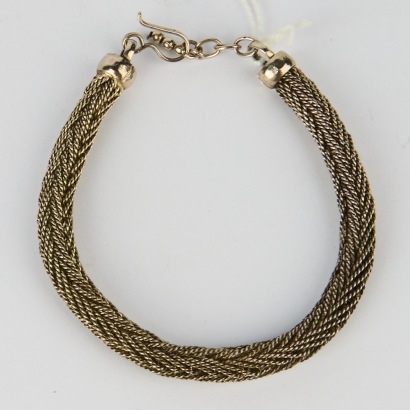 A Handmade German Silver Tribal Bracelet