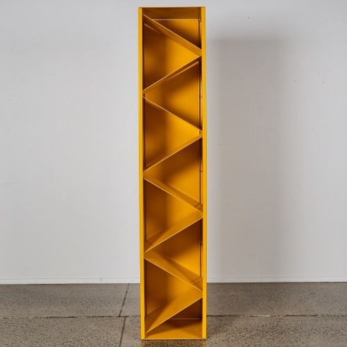 A Yellow Metal Shelving Unit