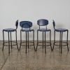A Set of Four Blue Sebel Cosmic Barstools
