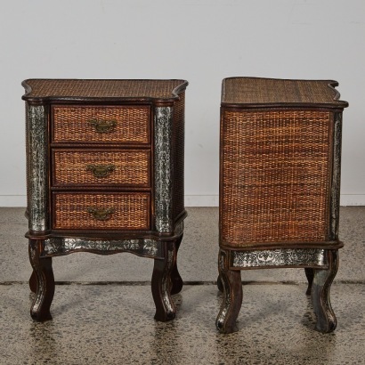 A Pair Of French Bombe Style Bedsides