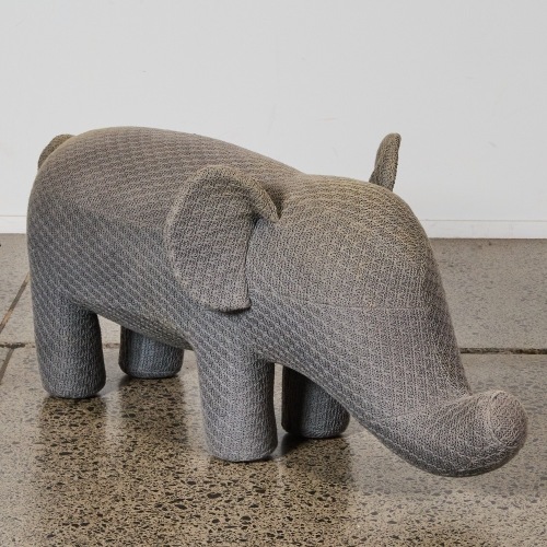 A Large Knitted Ellie The Elephant Stool