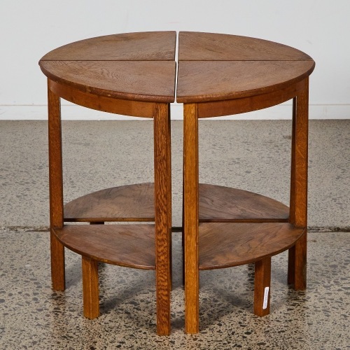 A Set of Four Art Deco Oak Tables