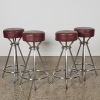 A Set of Chrome Tube and Vinyl Bar Stools