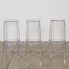 Three Kartell Ghost Style Barstools - 2