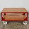 A Heavy Duty Industrial Trolley with Oak Plank Shelving - 2