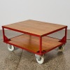 A Heavy Duty Industrial Trolley with Oak Plank Shelving