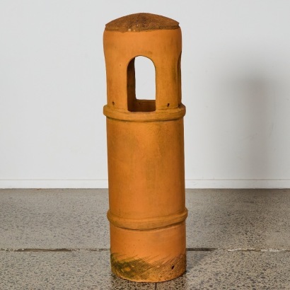 A Large Rustic Morris and James Terracotta Louvered Chimney Pot