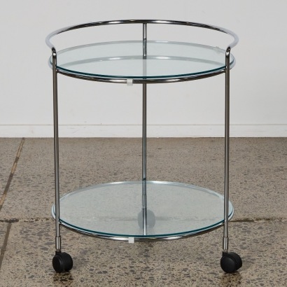 A Vintage Two-Tier Chrome Bar Cart
