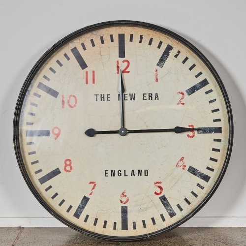 A Large Industrial Metal Clock - 90cm
