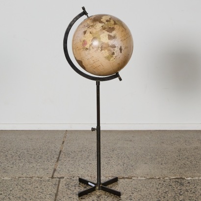 A Vintage Globe on Adjustable Steel Stand