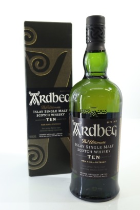 (1) Ardbeg Ten Year Old Single Malt Scotch Whisky, Islay, 46% ABV