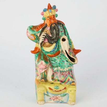 A Chinese Famille Rose Figure of Guan Gong (Hand Missing)