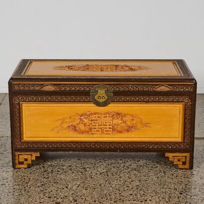 A Carved Camphor Wood Chest