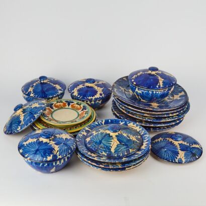 A Group of Mexican Blue and White 'Floral' Bowls and Dishes