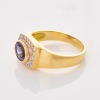 18ct Yellow Gold, Modern, Oval Iolite / 0.20ct Diamond Ring - 2
