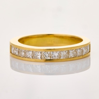 18ct Yellow Gold, Handmade, 1.30ct Diamond Channel Set Ring