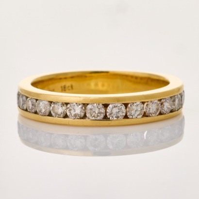 18ct Yellow Gold, Modern, 1.02ct Diamond Channel Set Ring