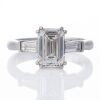 Village Goldsmith, Platinum, 1.60ct Emerald Cut, D colour, Flawless / 0.37ct Baguette Diamond Ring - GIA certified
