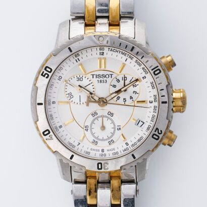 Stainless Steel / Gold Plated, 42mm Tissot PRS 200 Chronograph Wristwatch, circa 2010's