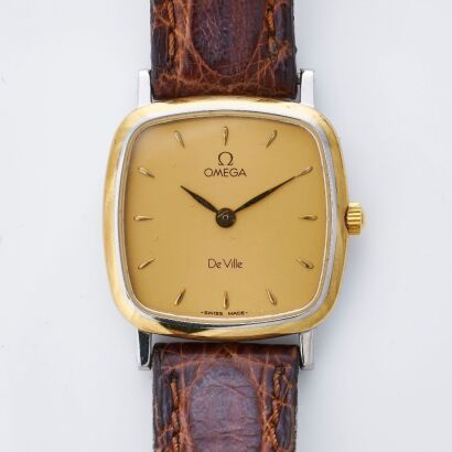 Stainless Steel / Gold Plated, 24mm Ladies OMEGA DeVille Quartz Wristwatch, circa 1995