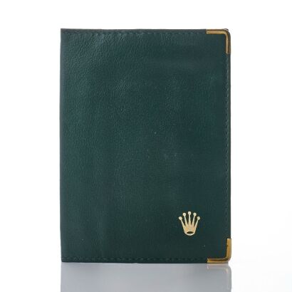 Green Leather Rolex Passport Holder / Wallet