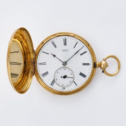 18ct Yellow Gold, 42mm Badollet Gen&egrave;ve Full Hunter Pocket Watch, Examined by E. J. Dent, 34 Royal Exchange London, circa 1844-1855