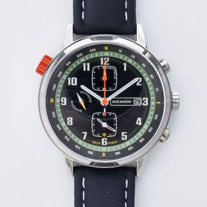 Stainless Steel, Jack Mason Solar Quartz Alarm Chronograph Wristwatch, circa 2020's