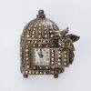 German Silver / Marcasite, 22mm ESKA Swiss Made Lapel Pin Watch in Bird Cage Form, circa 1930's - 1940's