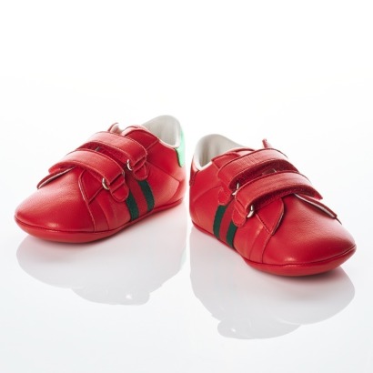 Gucci, Red Leather Baby Ace Sneakers with Box, Size 19 - Near new