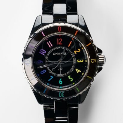 Black Ceramic, 33mm Chanel J12 Electro Quartz Wristwatch, circa 2021