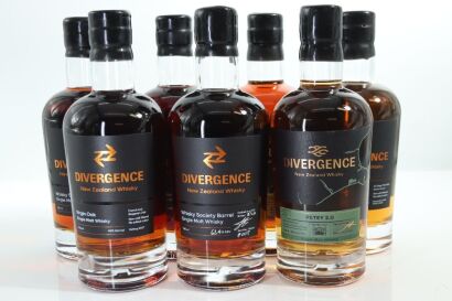 (1) Divergence Single Malt NZ Whisky Collection, 7 Bottles Sold as One Lot