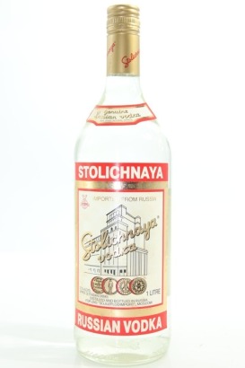 (1) Stolichnaya Genuine Russian Vodka, Russia, 37.5% ABV, 1000ml, Circa. Late 1990's