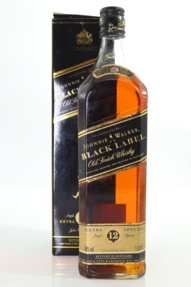 (1) Johnnie Walker Black Label Extra Special 12 Year Old 'Old Scotch Whisky' Blended Whisky, 1000ml, 40% ABV, Circa. 1990's (GB) (MS)