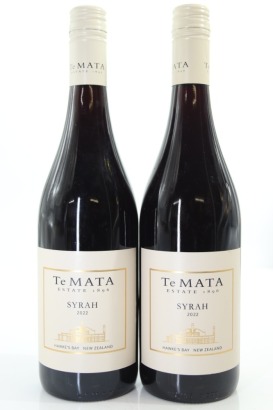 (2) 2022 Te Mata Estate Vineyards Syrah, Hawke's Bay