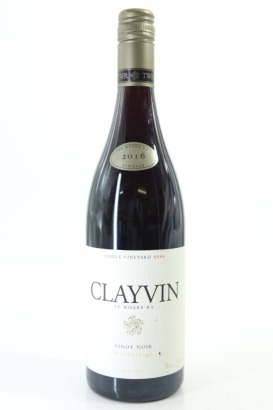(1) 2016 Te Whare Ra Clayvin Single Vineyard Pinot Noir, Marlborough