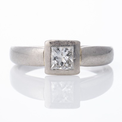Partridge Jewellers, Platinum, 0.54ct Princess-Cut Diamond Solitaire Ring