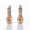 18ct Rose Gold, Modern, Morganite / 0.10ct Diamond Huggie Earrings
